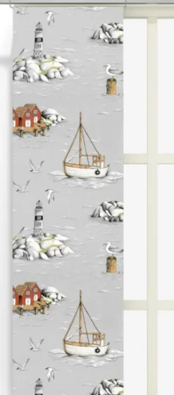 Arvidssons textil Panelgardiner|Fiskeskär grå panelgardiner