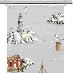 Arvidssons textil Panelgardiner|Fiskeskär grå panelgardiner