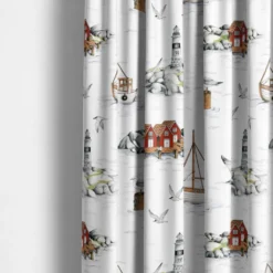 Arvidssons textil Gardiner Mönstrade|Fiskeskär vit gardiner