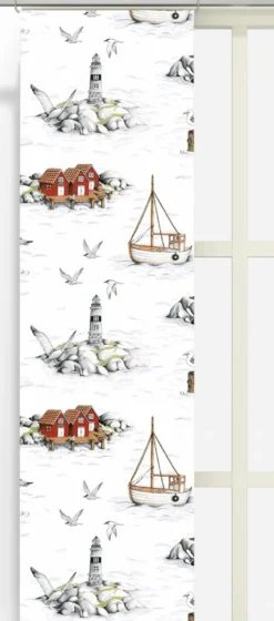 Arvidssons textil Panelgardiner|Fiskeskär vit panelgardiner