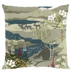 Arvidssons textil Mönstrade Kuddfodral|Fjällvandring beige-blå kuddfodral