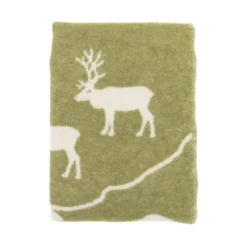 Arvidssons textil Ullplädar|Fjällvandring grön– Ullpläd med fjällinspirerat mönster