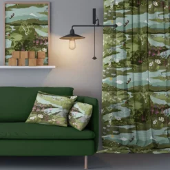 Arvidssons textil Gardintyger Mönstrade|Arvidssons Textil|Fjällvandring ljusgrön tyg