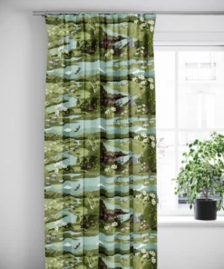 Arvidssons textil Gardintyger Mönstrade|Arvidssons Textil|Fjällvandring ljusgrön tyg
