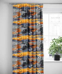 Arvidssons textil Gardiner Mönstrade|Fjällvandring orange gardiner
