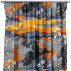 Arvidssons textil Gardiner Mönstrade|Fjällvandring orange gardiner