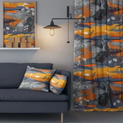 Arvidssons textil Gardintyger Mönstrade|Arvidssons Textil|Fjällvandring orange tyg