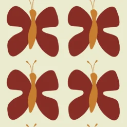 Arvidssons textil Gardintyger Mönstrade|Arvidssons Textil|Fjäril rost tyg