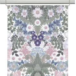 Arvidssons textil Panelgardiner|Fjärilsblom turkos-rosa panelgardiner