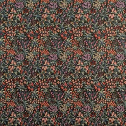 Blommiga Möbeltyger|Mönstrade Möbeltyger|Fleurs svart gobeläng