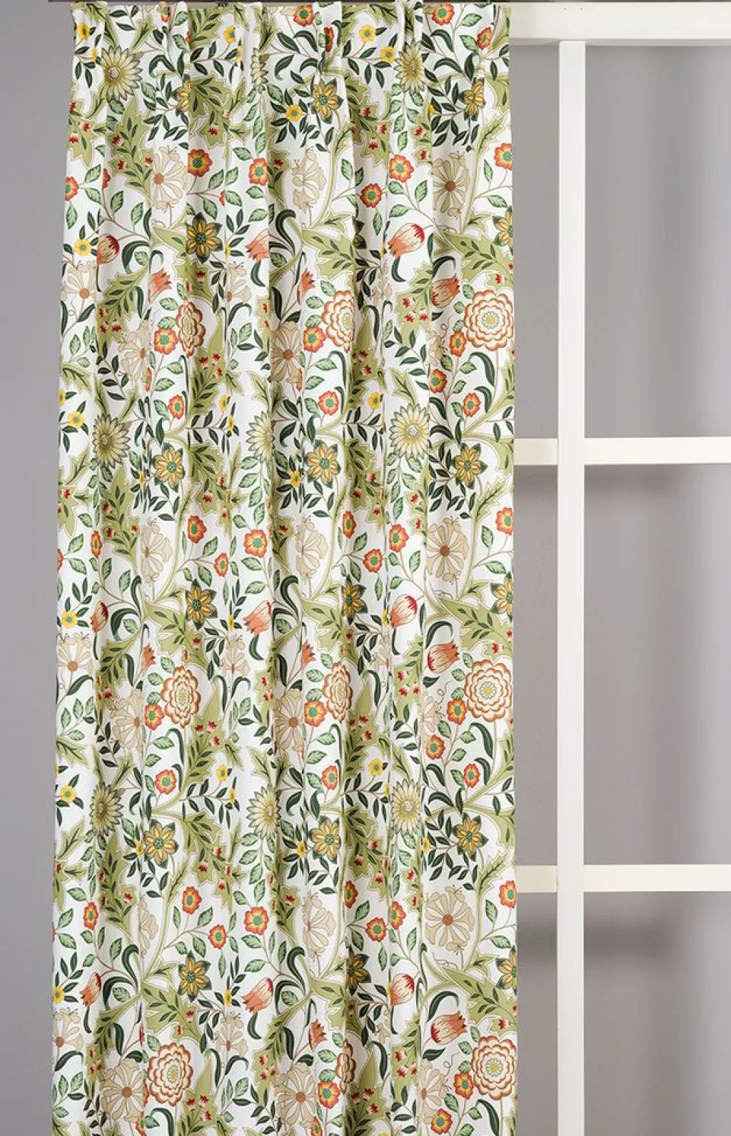 Nordisk Textil Gardiner Mönstrade|Flora grön gardiner