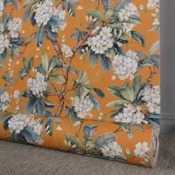 Nordisk Textil Gardintyger Mönstrade|Floraison curry gardintyg