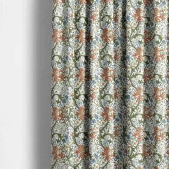 Nordisk Textil Gardiner Mönstrade|Floriana grön-rost gardiner