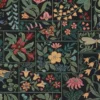 Blommiga Möbeltyger|Mönstrade Möbeltyger|Folklore patch flowers svart möbeltyg
