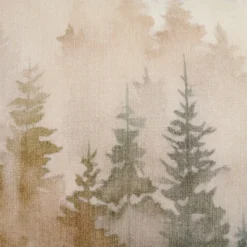 Fondaco Mönstrade Kuddfodral|Forest kuddfodral - dimhöljd urskog i mjuka toner