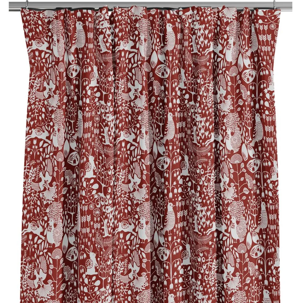 Arvidssons textil Gardiner Mönstrade|Julgardiner|Fýri röd gardiner