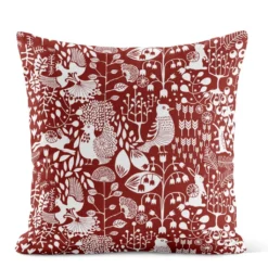 Arvidssons textil Mönstrade Kuddfodral|Fýri röd kuddfodral