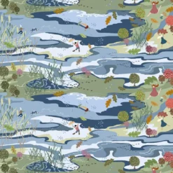 Arvidssons textil Gardintyger Mönstrade|Arvidssons Textil|Friska vindar grön tyg