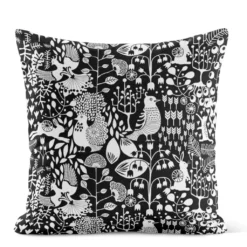 Arvidssons textil Mönstrade Kuddfodral|Fýri svart kuddfodral