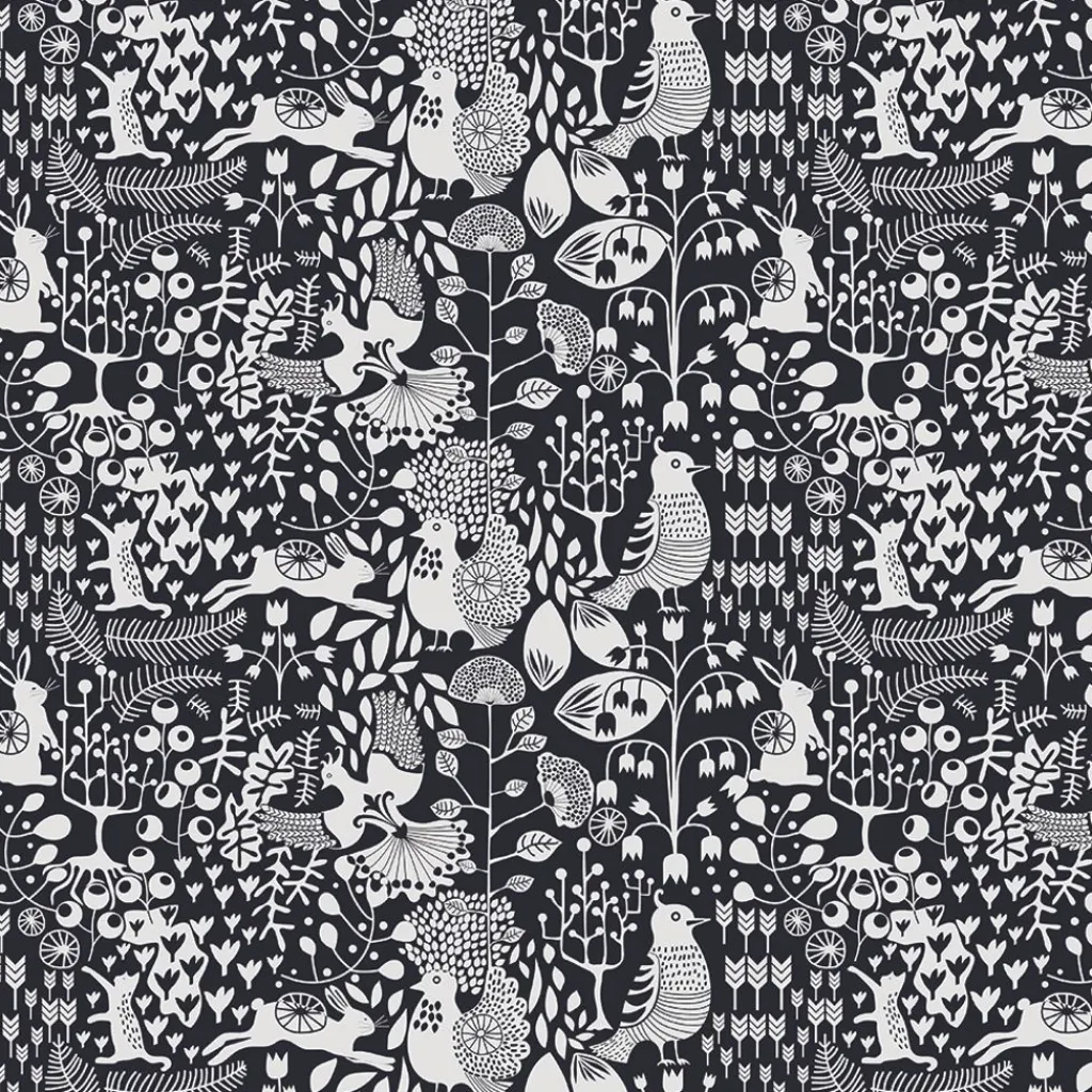 Arvidssons textil Gardintyger Mönstrade|Arvidssons Textil|Fýri svart tyg