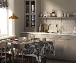 Arvidssons textil Bordsduk|Froda svart halvlinne bordsduk