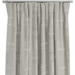 Arvidssons textil Gardiner Mönstrade|Frostblad Beige – Gardin med stilrent bladmotiv