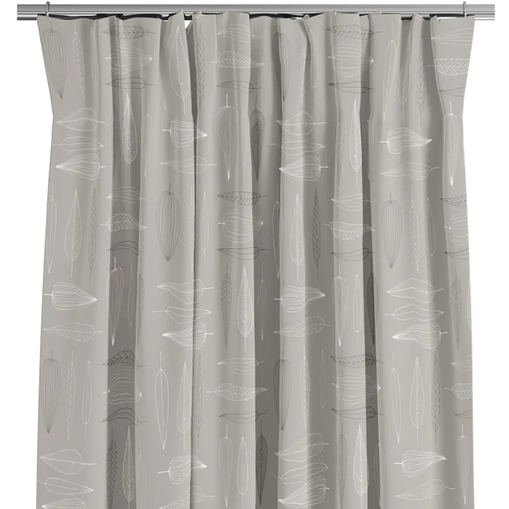Arvidssons textil Gardiner Mönstrade|Frostblad Beige – Gardin med stilrent bladmotiv