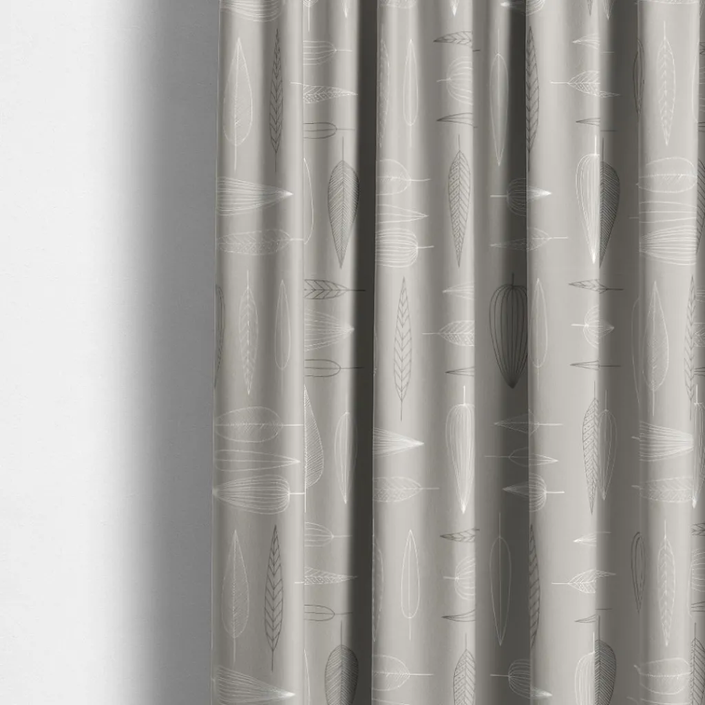 Arvidssons textil Gardiner Mönstrade|Frostblad Beige – Gardin med stilrent bladmotiv