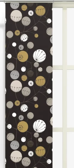 Arvidssons textil Panelgardiner|Frö svart panelgardiner