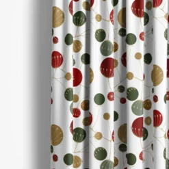 Arvidssons textil Julgardiner|Julgardiner|Frö vit-röd gardiner