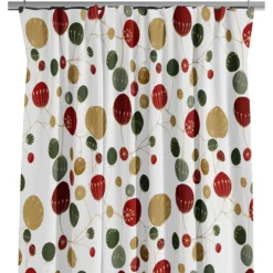 Arvidssons textil Julgardiner|Julgardiner|Frö vit-röd gardiner
