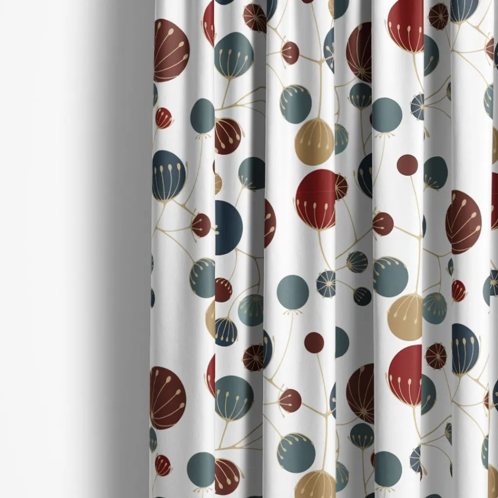 Arvidssons textil Gardintyger Mönstrade|Arvidssons Textil|Frö vit-vinröd tyg