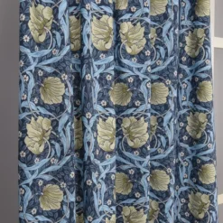 Nordisk Textil Gardiner Mönstrade|Grace blå gardiner - Klassisk blommig Arts and Crafts design