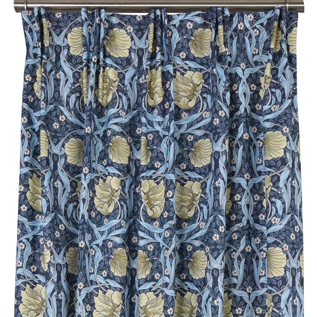 Nordisk Textil Gardiner Mönstrade|Grace blå gardiner - Klassisk blommig Arts and Crafts design