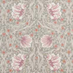 Nordisk Textil Arts & Crafts Tyger|Gardintyger Mönstrade|Grace dimmgrön tyg - Klassisk blommig Arts and Crafts design