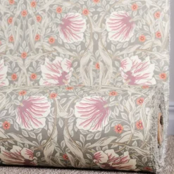 Nordisk Textil Arts & Crafts Tyger|Gardintyger Mönstrade|Grace dimmgrön tyg - Klassisk blommig Arts and Crafts design