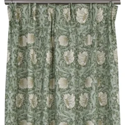Nordisk Textil Gardiner Mönstrade|Grace grön gardiner - Klassisk blommig Arts and Crafts design