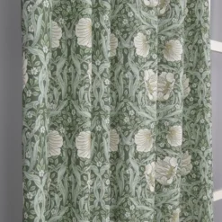 Nordisk Textil Gardiner Mönstrade|Grace grön gardiner - Klassisk blommig Arts and Crafts design