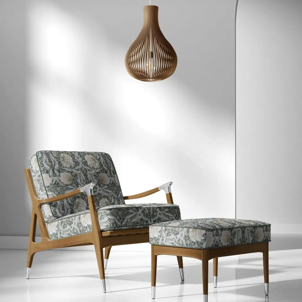 Nordisk Textil Arts & Crafts Tyger|Mönstrade Möbeltyger|Grace grön gobeläng - Klassisk blommig Arts and Crafts design