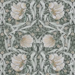 Nordisk Textil Arts & Crafts Tyger|Mönstrade Möbeltyger|Grace grön gobeläng - Klassisk blommig Arts and Crafts design