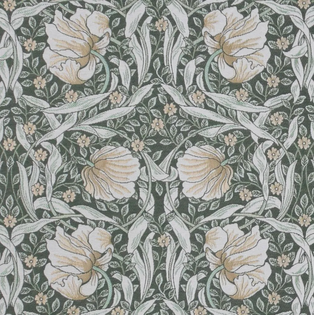 Nordisk Textil Arts & Crafts Tyger|Mönstrade Möbeltyger|Grace grön gobeläng - Klassisk blommig Arts and Crafts design