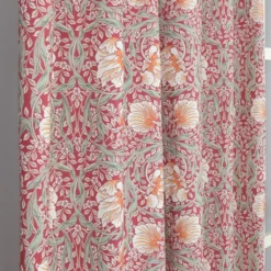 Nordisk Textil Gardiner Mönstrade|Julgardiner|Grace röd gardiner - Klassisk blommig Arts and Crafts design