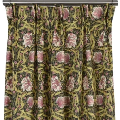 Nordisk Textil Gardiner Mönstrade|Grace rosa-grön gardiner - Klassisk blommig Arts and Crafts design
