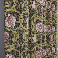 Nordisk Textil Gardiner Mönstrade|Grace rosa-grön gardiner - Klassisk blommig Arts and Crafts design