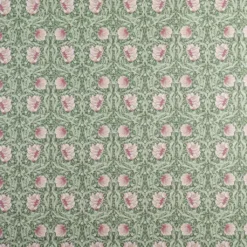 Nordisk Textil Arts & Crafts Tyger|Gardintyger Mönstrade|Grace rosa/ljusgrön tyg - Klassisk blommig Arts and Crafts design