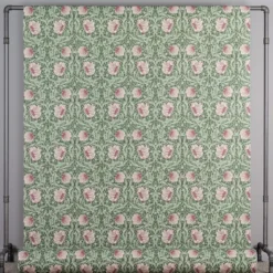 Nordisk Textil Arts & Crafts Tyger|Gardintyger Mönstrade|Grace rosa/ljusgrön tyg - Klassisk blommig Arts and Crafts design