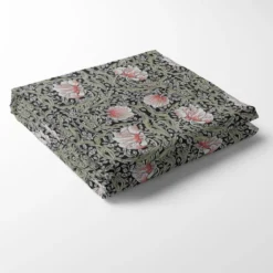 Nordisk Textil Bordsduk|Grace svart bordsduk - Klassisk blommig Arts and Crafts design
