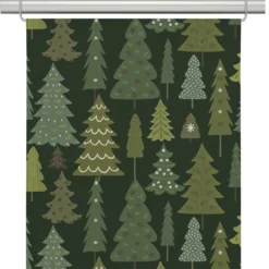 Arvidssons textil Julgardiner|Panelgardiner|Granby mörkgrön panelgardiner