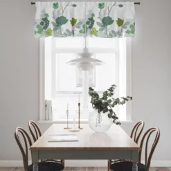 Arvidssons textil Gardinkappor Mönstrade|Rea Gardiner|Grandiflora grön gardinkappa metervara