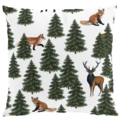 Arvidssons textil Julkuddar|Mönstrade Kuddfodral|Granskog grön kuddfodral